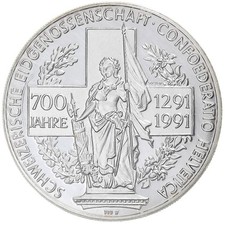 [#1114797] Switzerland, 1 Oz, 700 ans de la confédération helvétique, 1991, Bern