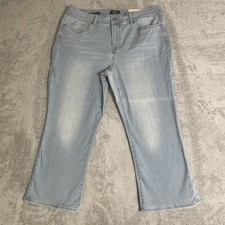 NYDJ Jeans Women 16 P Marilyn Straight Lift Tuck Capri Cropped Cool Embrace New