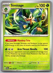 Simisage 005/182 Paradox Rift Uncommon Pokemon Card