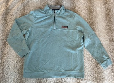 Vineyard Vines Women's Performance Shep Shirt 1/4 Zip - Green Tile Print - SZ L