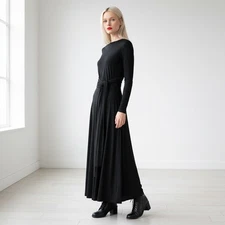 Ravin By Von Vonni Transformer Maxi Dress SZ S Black Long Sleeve Gothic Event