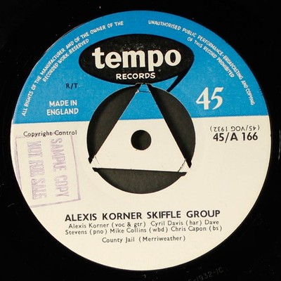 ALEXIS KORNER SKIFFLE GROUP Single Vinyl 7'' 45 RPM TEMPO VG+ Folk Skiffle