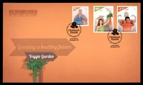 Mayfairstamps New Zealand FDC 2014 childrens health veggie garden First Day Cove