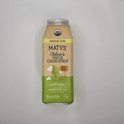 Maty's Organic Children's Mucus Cough Syrup - Naturally Drug Free - New 6 fl oz