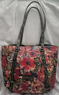 Patricia Nash Benvenuto Red Floral Leather Tote