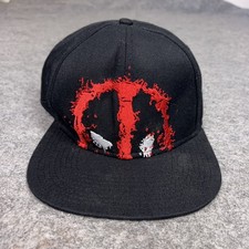 Marvel Deadpool Hat Cap Snap Back Black Red Movie Graphic Mens Comic Book Logo