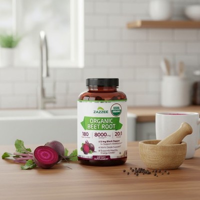 USDA Organic Beet Root 20:1 Extract Capsules - 6  Supply for Nitric Oxide Sup...
