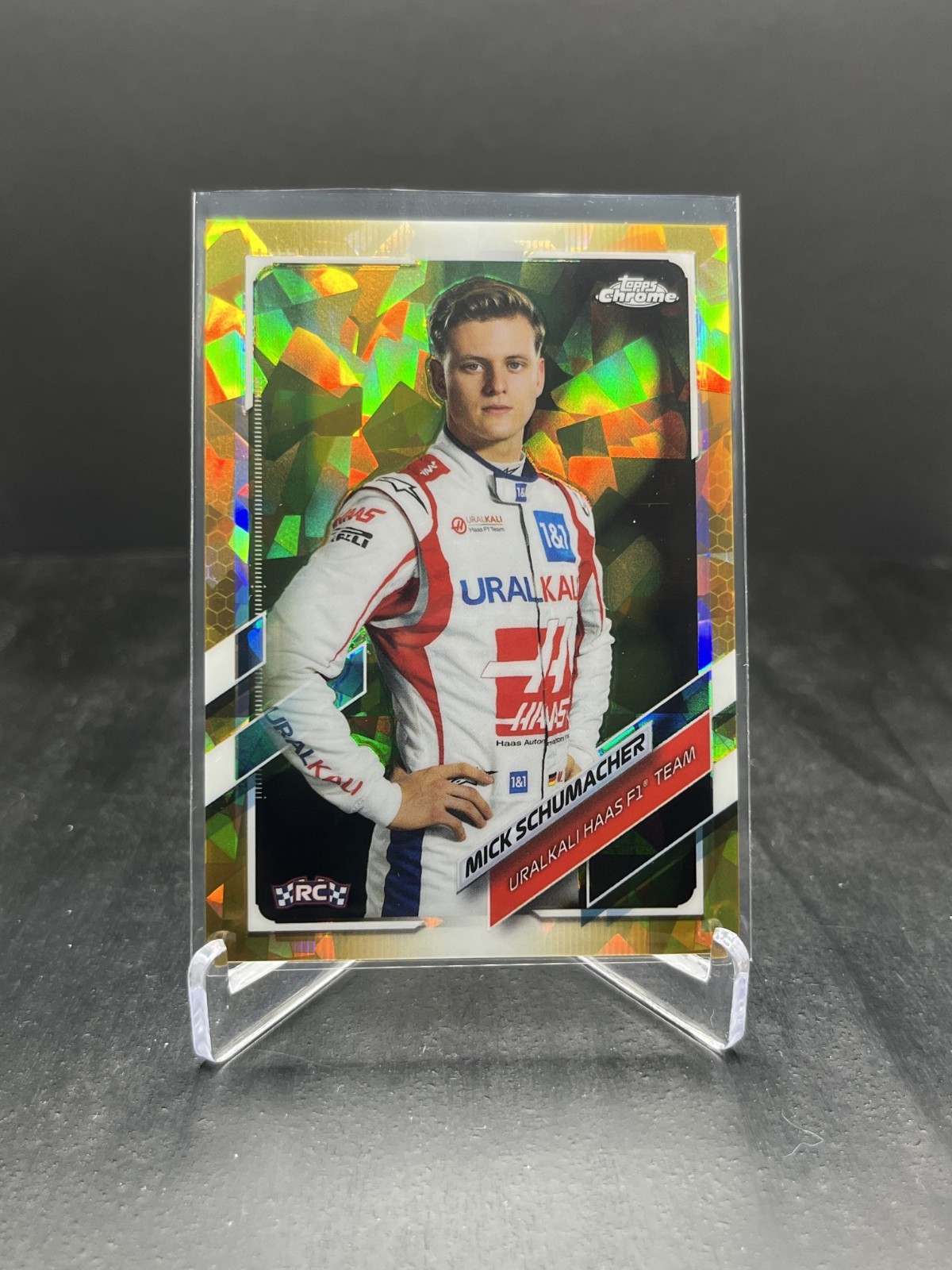 2021 Topps Chrome Sapphire F1 Mick Schumacher RC Rookie Portrait Gold 05/50 #17