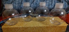 Round Plastic Bottles 6 oz with Lids Reusable Clear