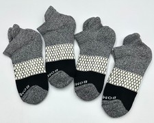 Bombas 4 pairs Women's Honeycomb Tri-Block Marl Ankle Socks Size M 8-10.5 black