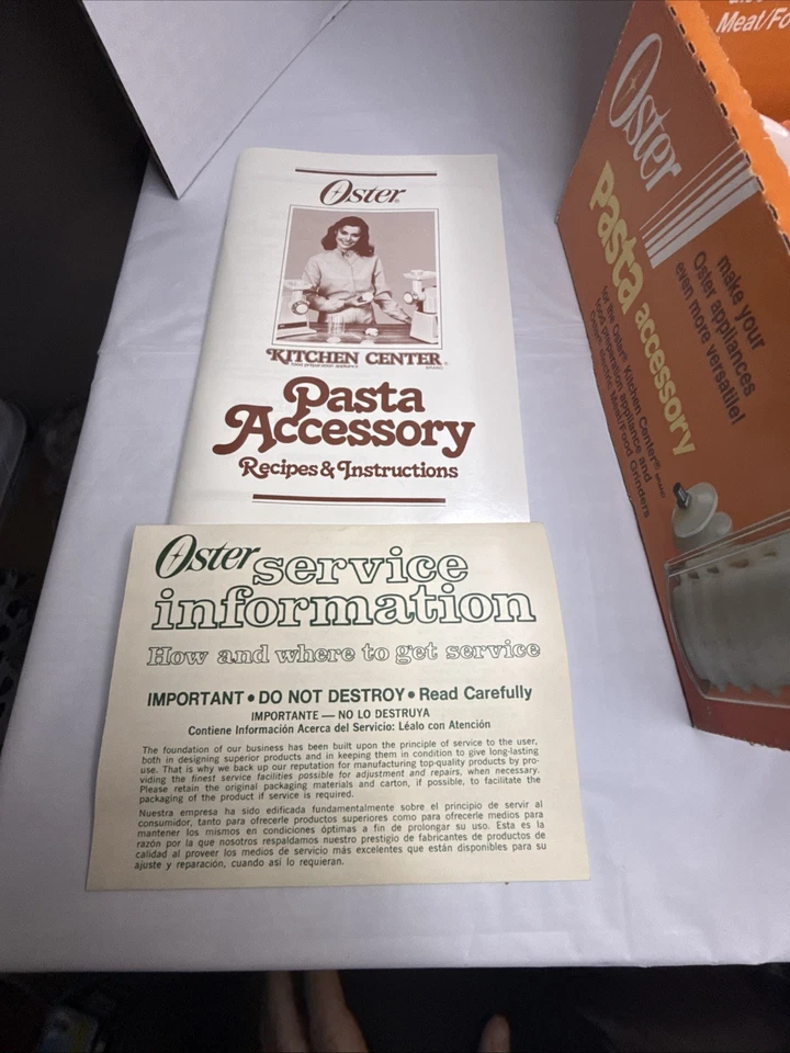 Oster Kitchen Center Pasta Accessory 939-65 Vintage COMPLETE! Open Box New - Image 4 of 4