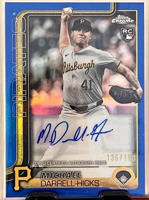 2025 Topps Chrome Update Blue Refractor Michael Darrell-Hicks RC Auto /150