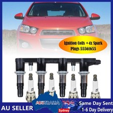1x Ignition Coils +4x Spark Plugs 55561655 For Chevrolet Sonic 1.8L 2012-18 AU5