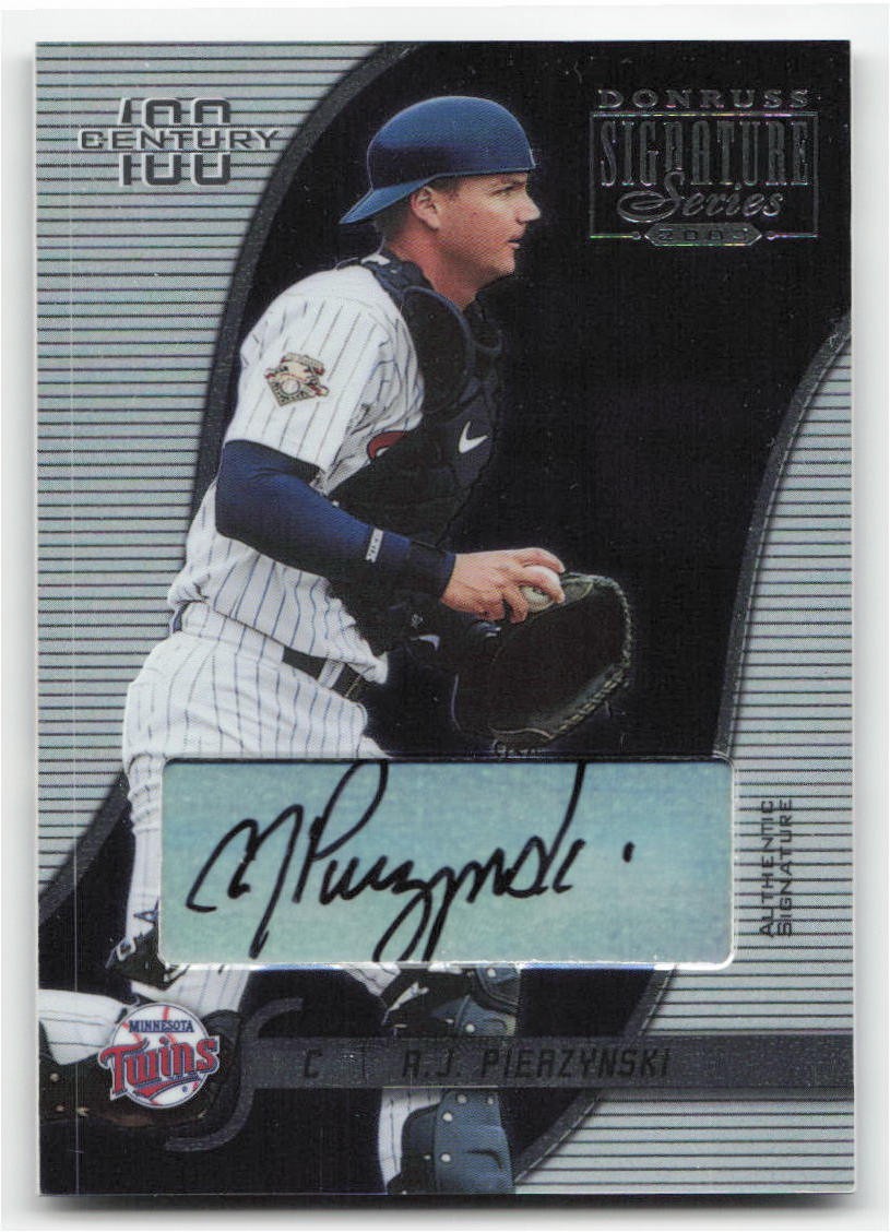2003 Donruss Signature #5 A.J. Pierzynski Century Auto 045/100 Made - Twins