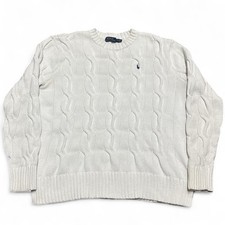 Polo Ralph Lauren Men  s Cable Knit Cotton Crewneck Sweater Andover Cream M