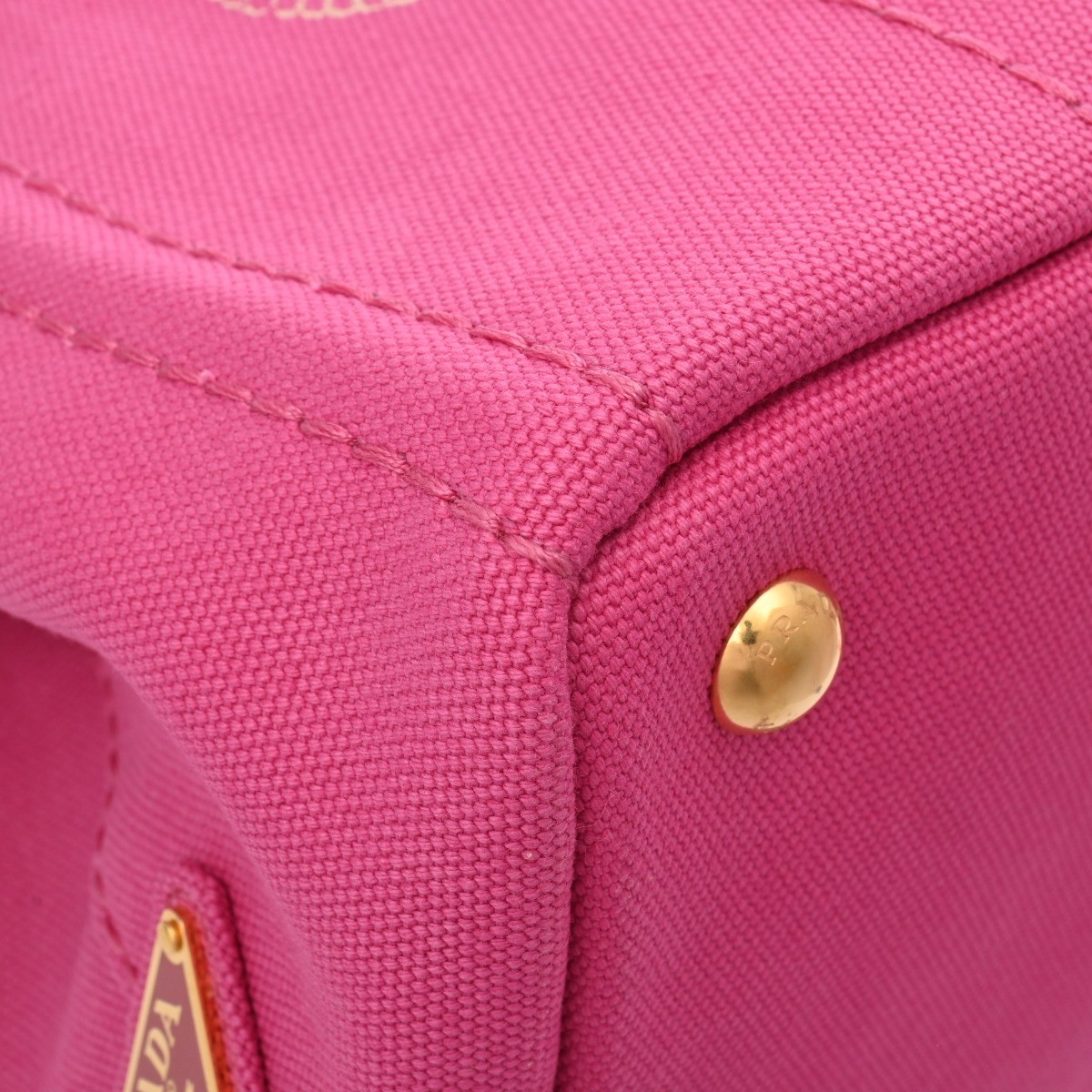 PRADA Canapa Mini Pink 1BG439 Women s Canvas Handbag A Rank Used  from japan thumbnail 6