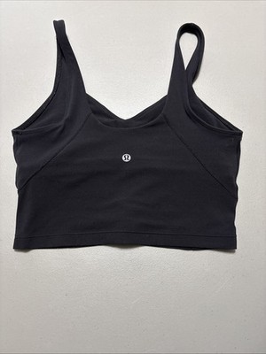 Lululemon Align Tank Top Black Nulu Yoga Crop Bra Pads LW1BSWS Womens Size 8