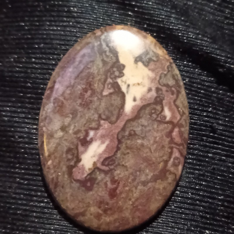 Oval Polished Gemstone Stone Cabochon, Brown Beige Pink Patterned