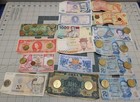 Lot of Vintage Foreign Banknotes World Paper Money Currency W/coins