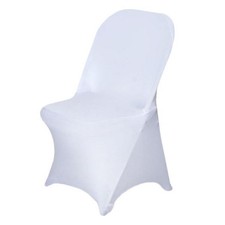 10 WHITE Folding Stretch SPANDEX CHAIR COVERS Wedding Supplies Event Decorations