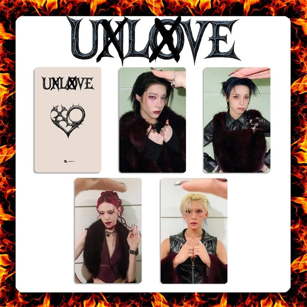 4Pcs KPOP XLOV Photocards UXLXVE Album Postcard Member Two-Sided