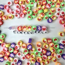 9MM Colorful Mushroom, Vegetable Themed Polymer Clay Beads