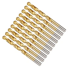 METALLIXITY Drill Bit 19/64 10Pcs, 4241 High-Speed Steel Straight Shank Titan...