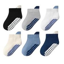 Toddler Non Slip Grip Ankle Socks with 3-12 Months Assorted 1 - 6 Pairs