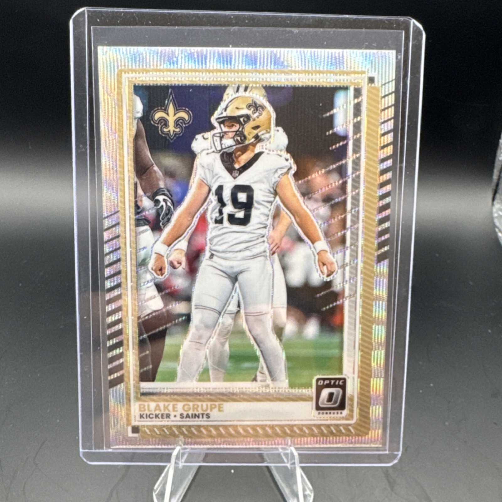 Blake Grupe #87 2025 Panini Donruss Optic Wave Prizm 208/300 Saints NFL
