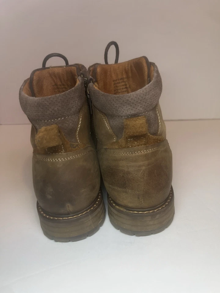 Botas estilo combate de cuero marrón con cremallera lateral para hombre Florsheim Lodge talla 8,5 W Foto 4 de 4