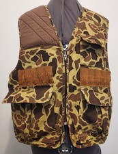 VTG RedHead Blue Bill Duck Camo Hunting Vest Made in Hong Kong Shell Loops L