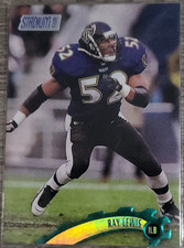 Topps 1997 Stadium Club Ray Lewis Baltimore Ravens #195 Rookie Football Card. rookie card picture