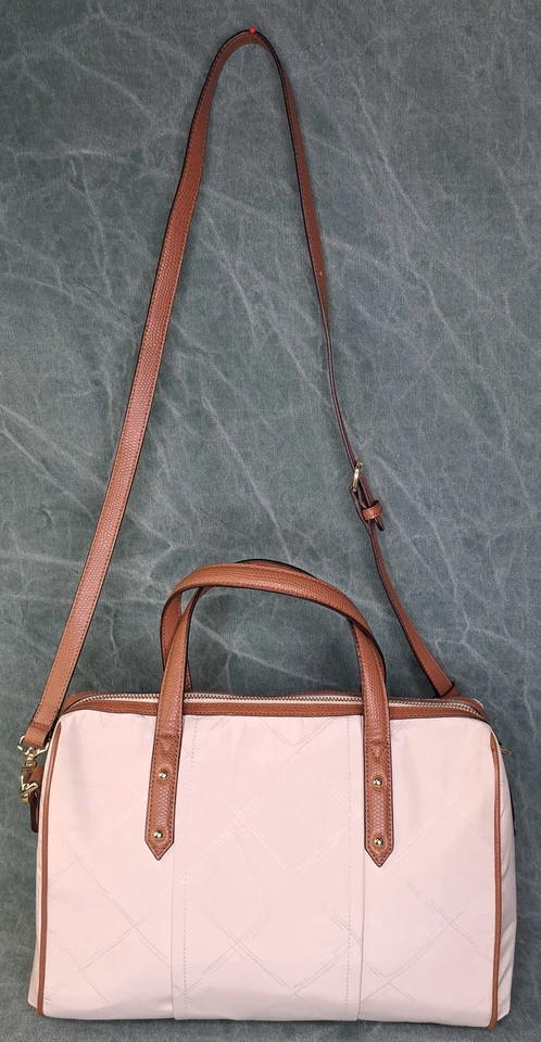 Bolso Bandolera Vera Bradley Para Mujer Grande Rosa Marrón Acolchado Cartera Foto 2 de 4