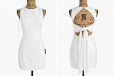 Lulus White Sleeveless Open Back Tie Mini Dress Women’s Medium NWT