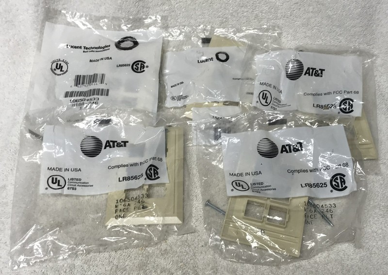 5 (FIVE) New LUCENT Technologies AT&T Model M16A-246 / 106504533 IVORY Faceplate