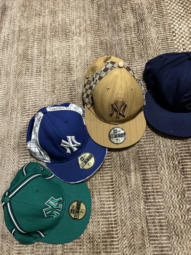 4 New Era 59Fifty MLB NY Yankees Pattern Fitted Hat Cap Sz (2. 7 1/4- 2. 7 /3/8 - Picture 4 of 8