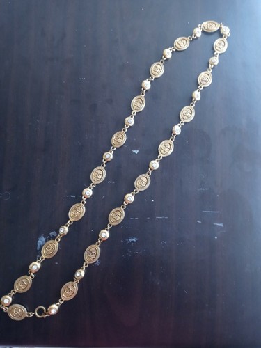VTG Chanel Gold CC Coins & Crystals Necklace 32 in. - Picture 10 of 11