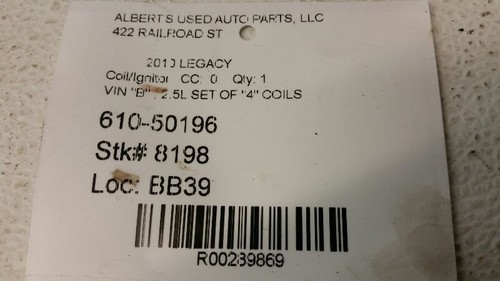 Juego de 4 bobinas de encendido de 2,5 L para Subaru Legacy 2012 - Imagen 3 de 3