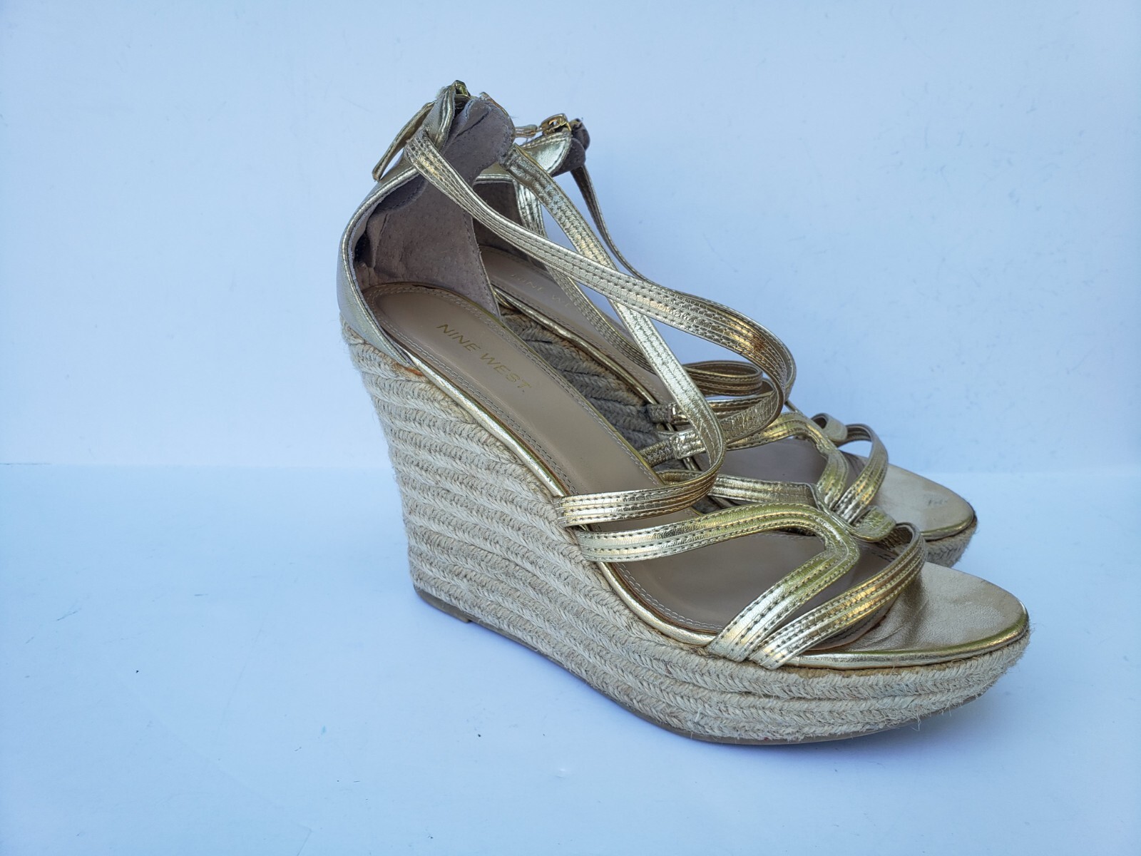 gold heeled espadrilles