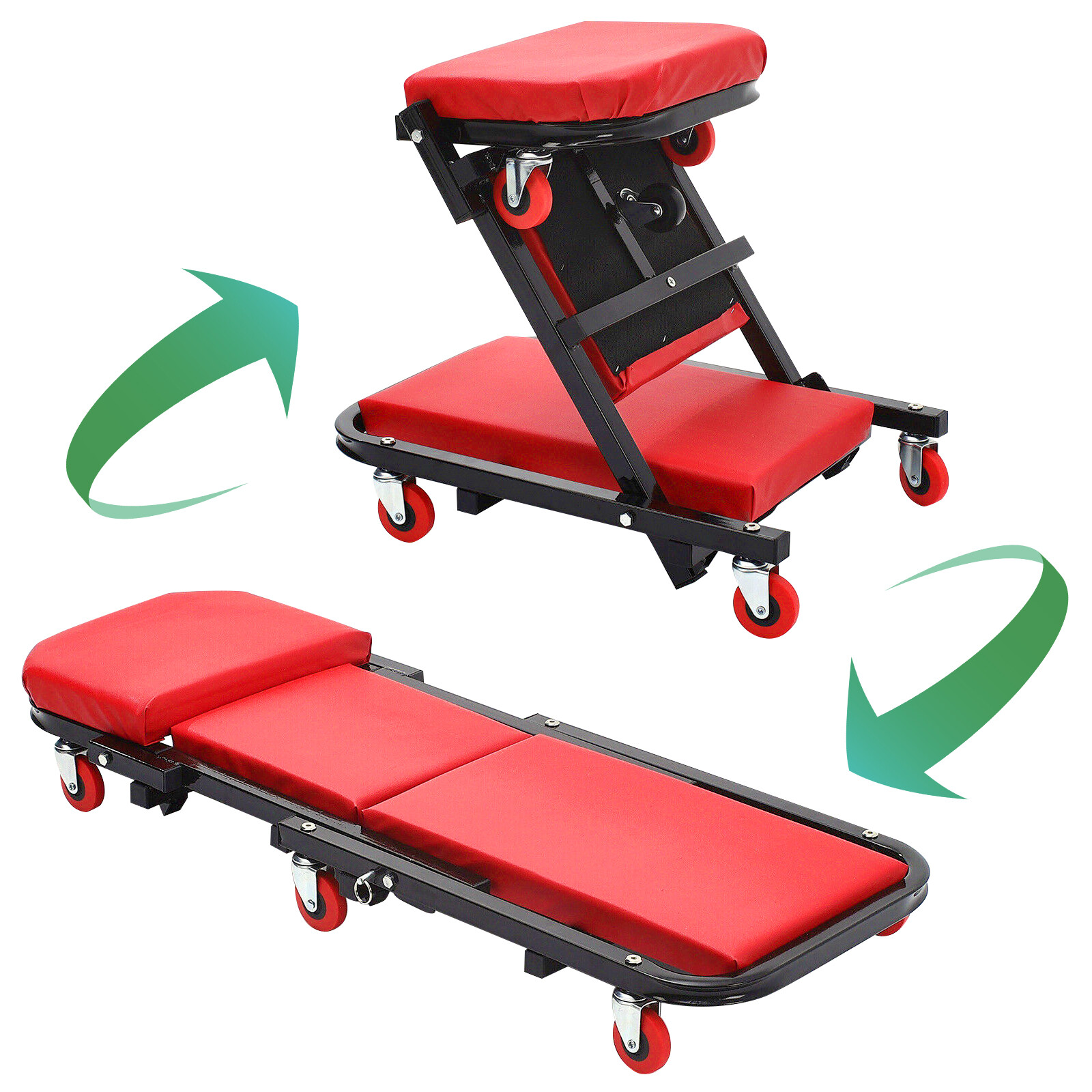 Mechanics Creeper 2 in 1 Trolley Fold Stool Padded Car