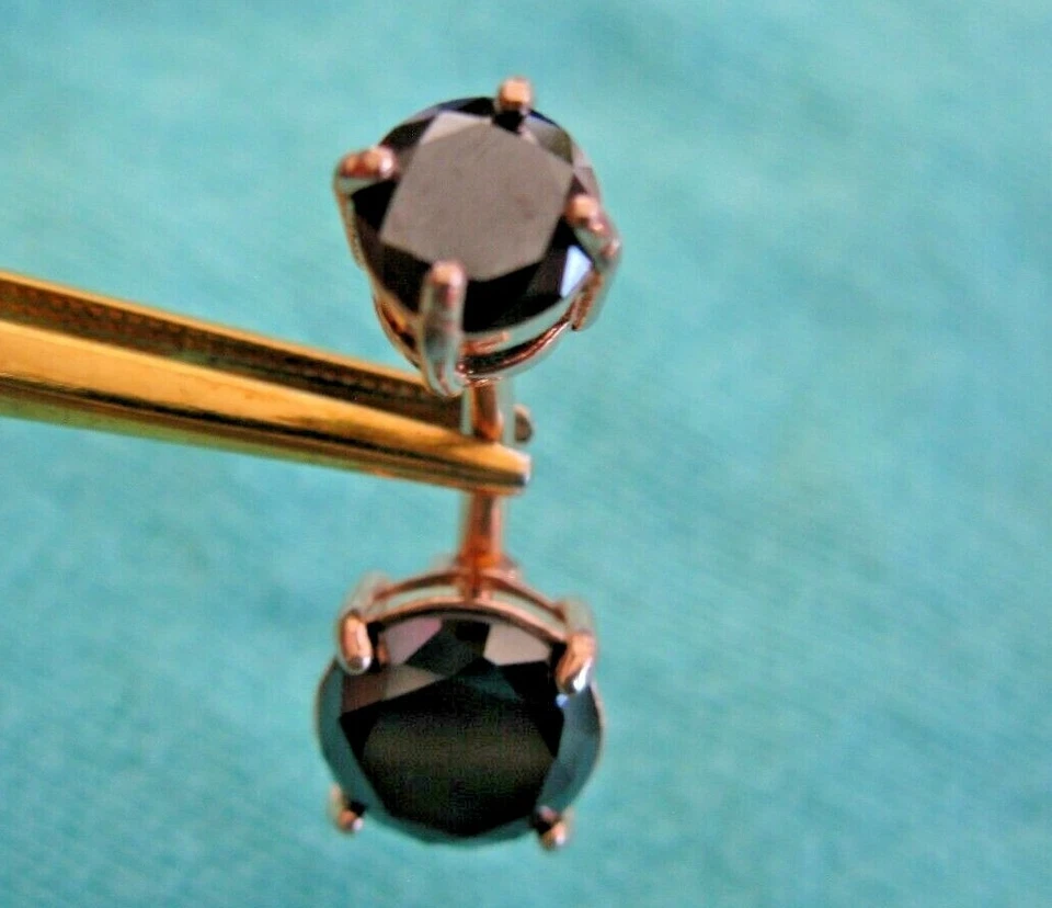 ANILLO VIENTRE DOBLE DIAMANTE NEGRO ORO ROSA 2,85ctw, certificado, probador de diapositivas gratis Foto 2 de 4