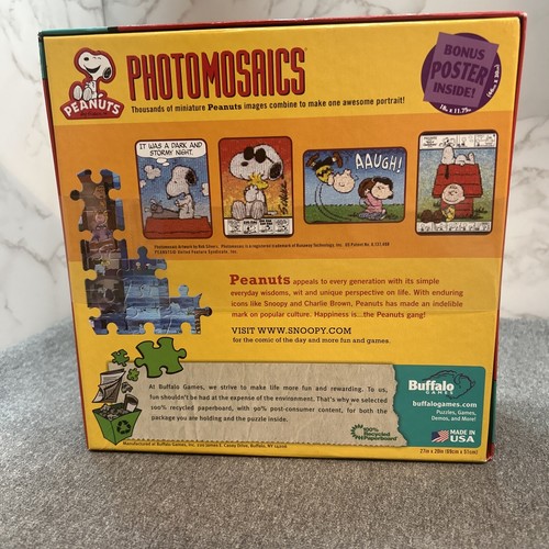 Photomosaic 1000 PC Puzzle Charlie Brown Peanuts Joe Cool, New Sealed 2010 - Picture 3 of 8