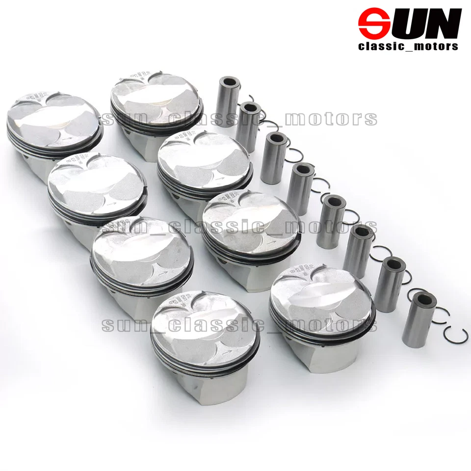 STD 8pcs MAHLE Pistons & Rings Kit Φ89mm For BMW X5 X6 M E70 E71 S63B44A V8 4.4T - Image 2 of 4