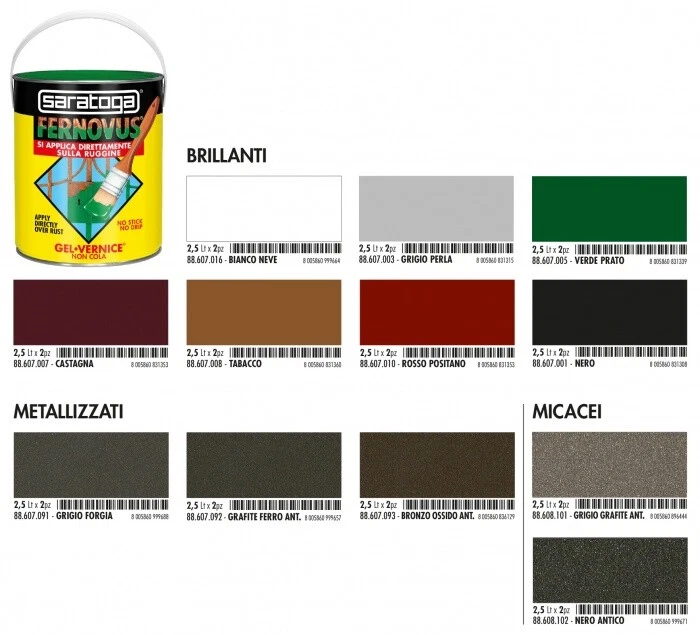 FERNOVUS VERNICE GEL ANTIRUGGINE SARATOGA lt.2,5 - Immagine 2 di 2
