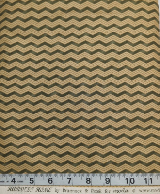 Harvest Home Sage/Tan Chevron Brannock & Patek BTY Moda Fabrics Sew Quilt Craft