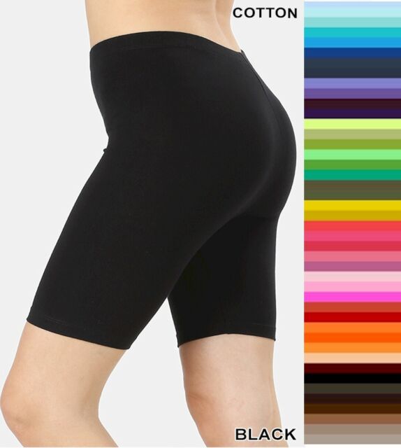Zenana Bike Shorts Longer Length Premium Stretch Cotton SXL Plus Size