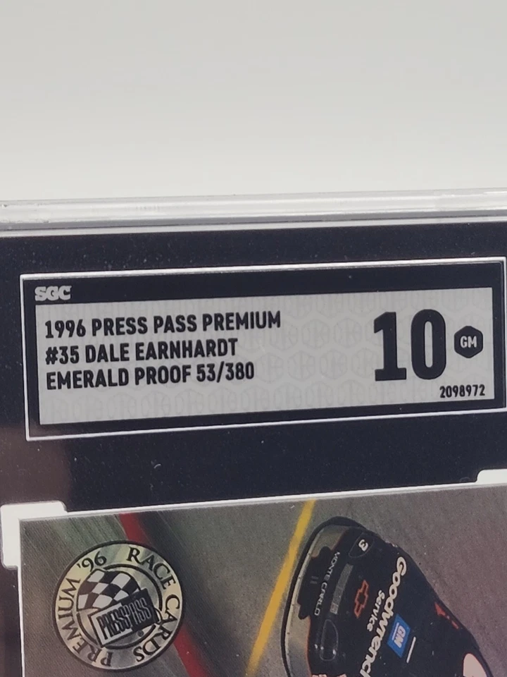1996 Press Pass Premium Racing Nascar Dale Earnhardt Emerald Proof SP - SGC 10 - Image 2 of 4