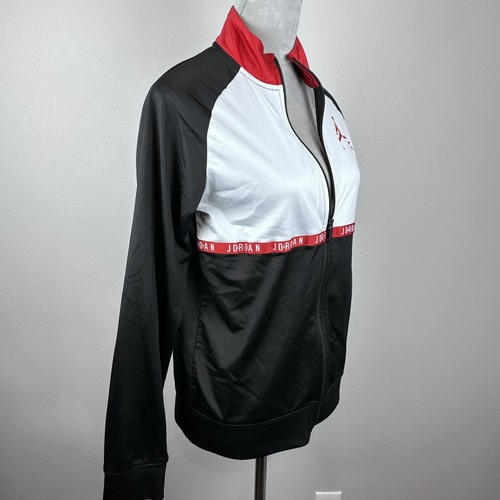 Nike Jordan Youth XL Full-Zip Track Jacket – Black & Red, Basketball Track Style - Picture 7 of 12