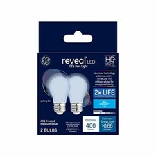 GE Reveal 60-Watt EQ A15 Color-Enhancing Dimmable LED Light Bulb 2-Pack