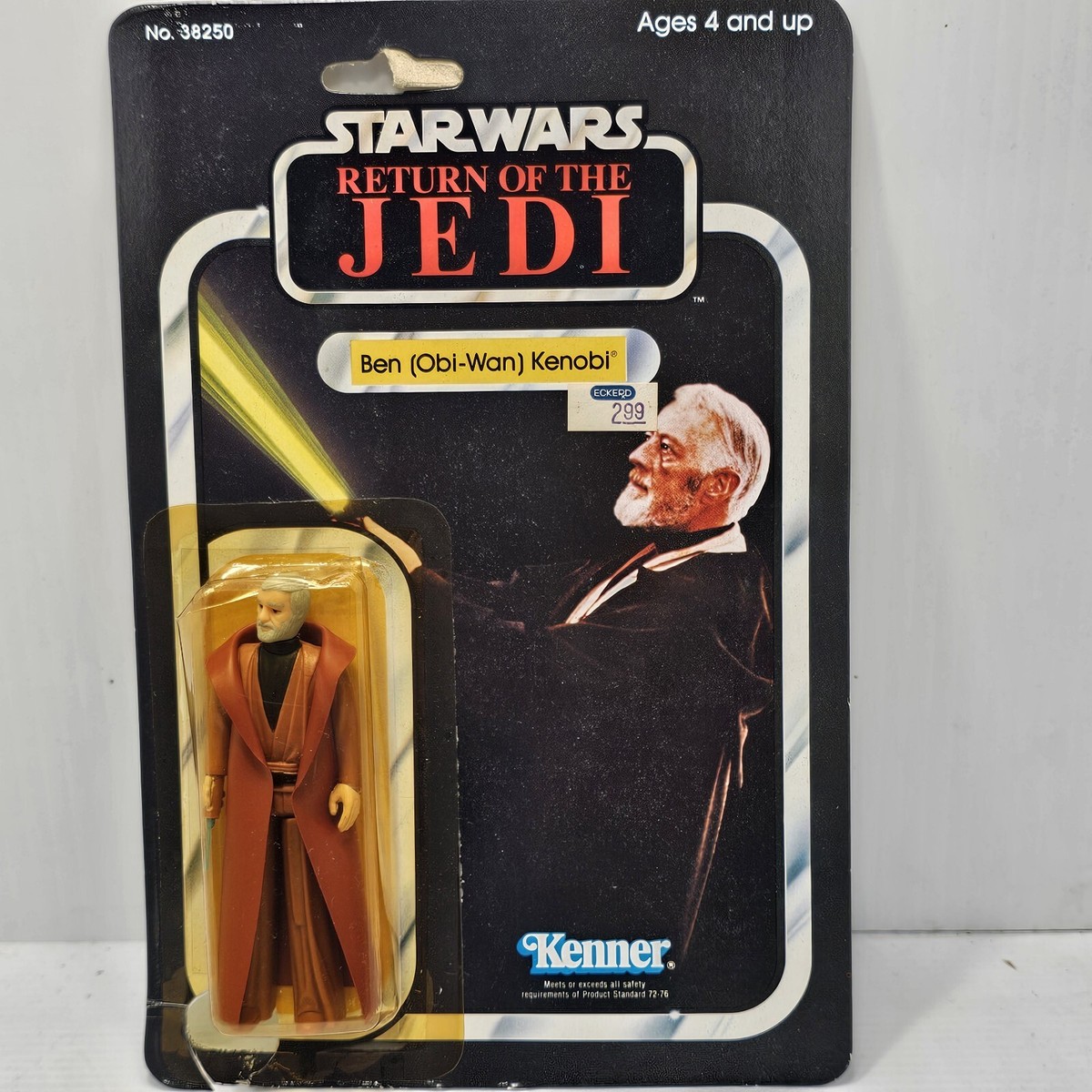 Vtg 1983 Ben Obi-Wan Kenobi 65 Back MOC Star Wars Return of